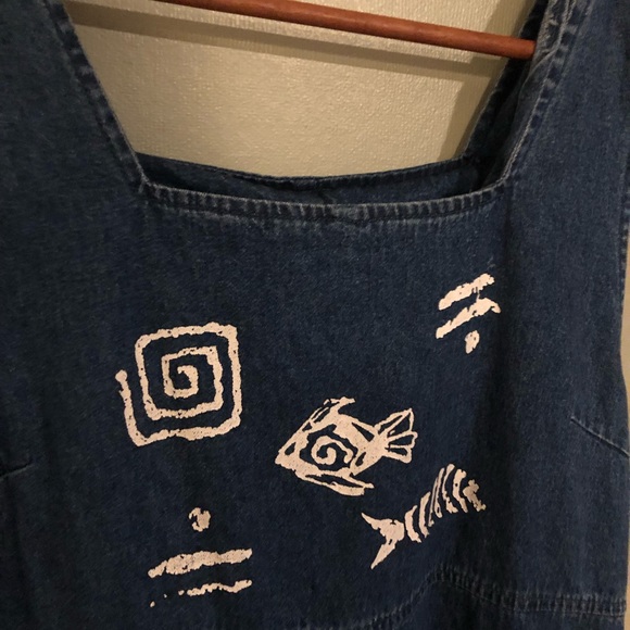 Funky Denim Tribal Overall Dress - Picture 2 of 4